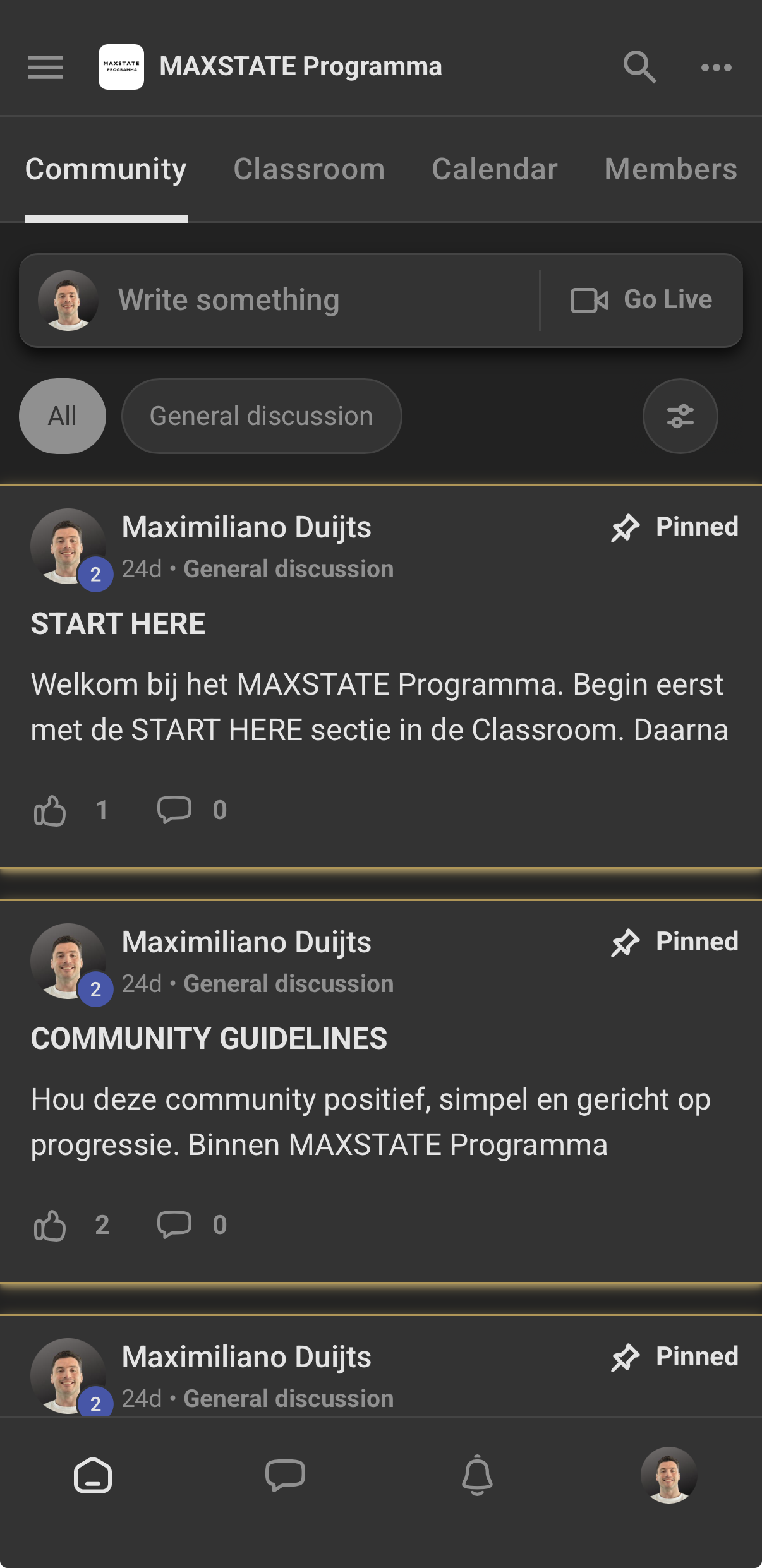 MAXSTATE Programma community